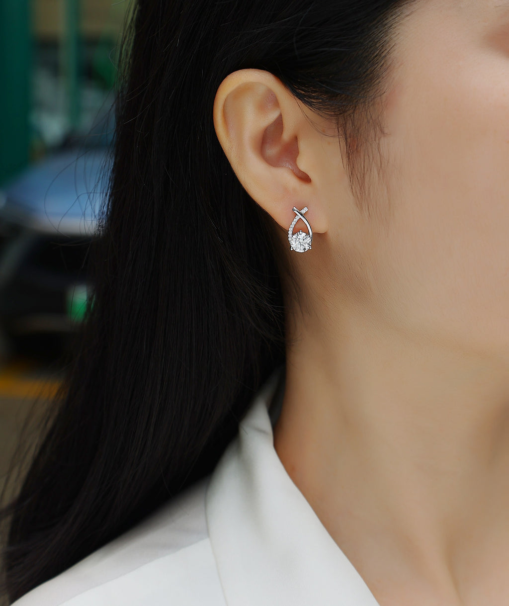 Happy Encounter - Earrings Set With 1-carat Top-quality Moissanite S925, Silver And Platinum-plated Stud Earrings, A Fashionable And Trendy Accessory That Can Be Tested With A Diamond Pen