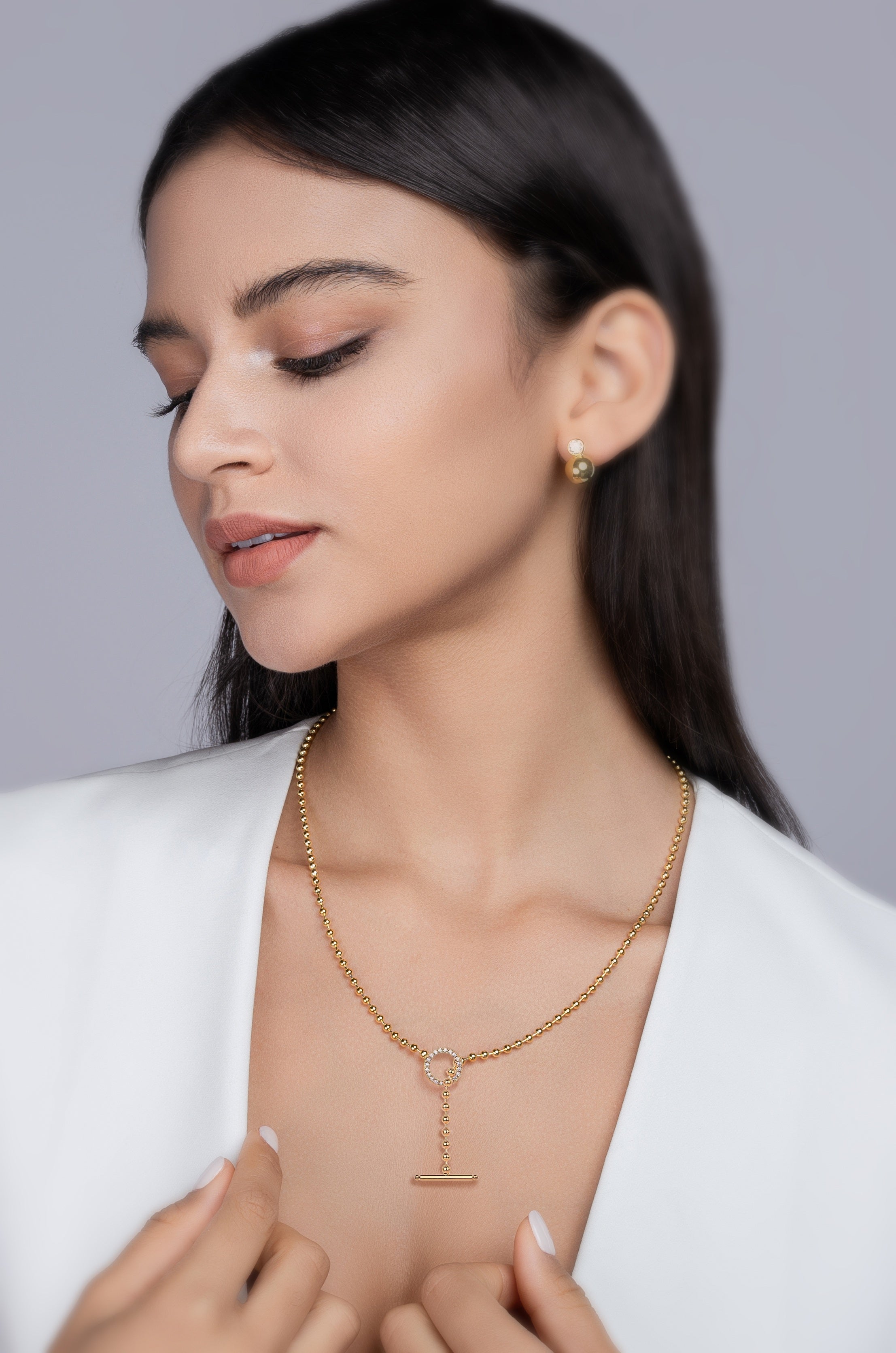 Light And Shadow Pearl Charm - A Fashionable And Trendy Necklace Pendant Set With Top-quality Moissanite S925 Silver And Gold-plated. It Can Be Tested With A Diamond Pen.