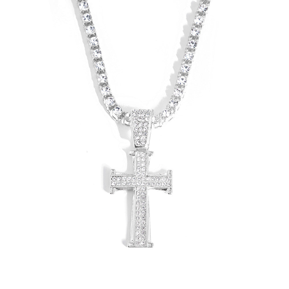 Hip-Hop Cross Necklace Personalized Zinc Alloy Design