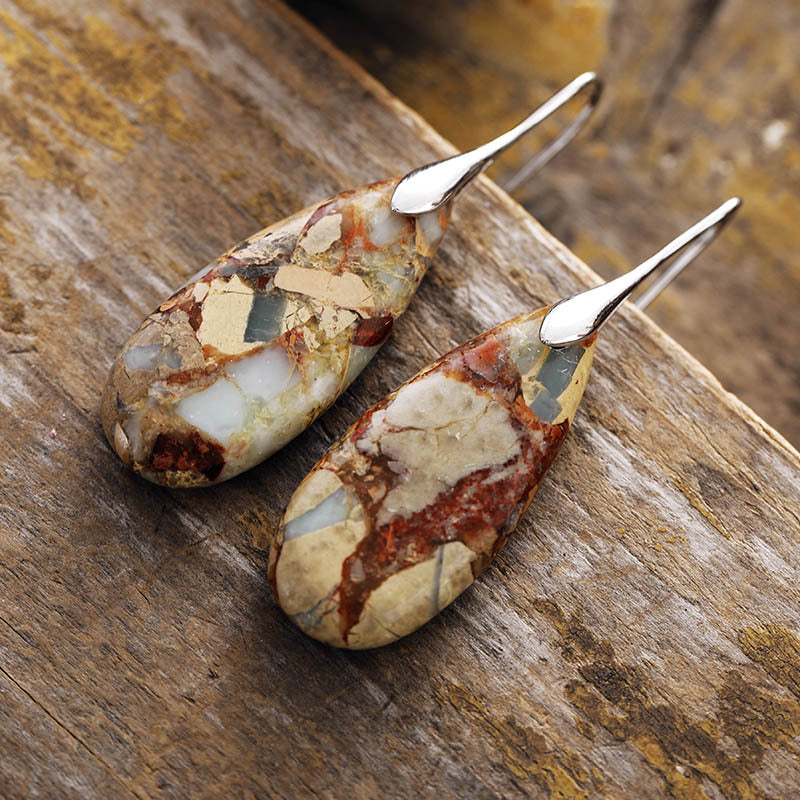 Waterdrop Natural Stone Vintage-style Earrings