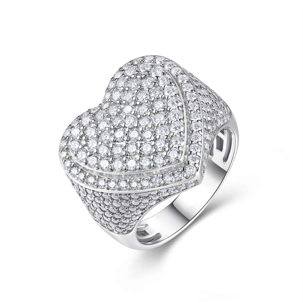 Men's Luxury And Fashionable Light Luxury Jewelry Silver Ring S925 Silver-plated Platinum Set With Top-quality Moissanite