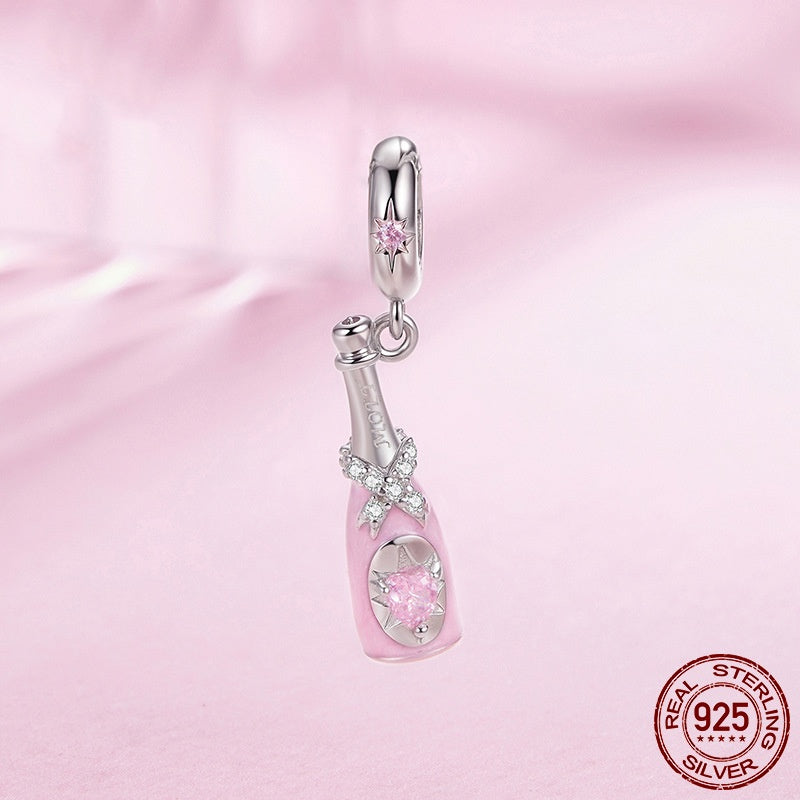 Champagne S925 Sterling Silver Pendant Parts Diy Beads