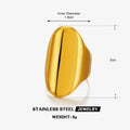 Stainless Steel Simple Style Exaggerated Thick Ring Personality
