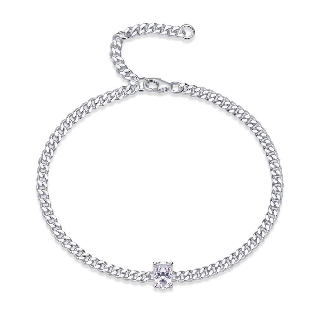 Breakthrough - Set With Top-quality Moissanite, Fashionable And Light Luxury Jewelry Silver Bracelet S925, Silver-plated Platinum