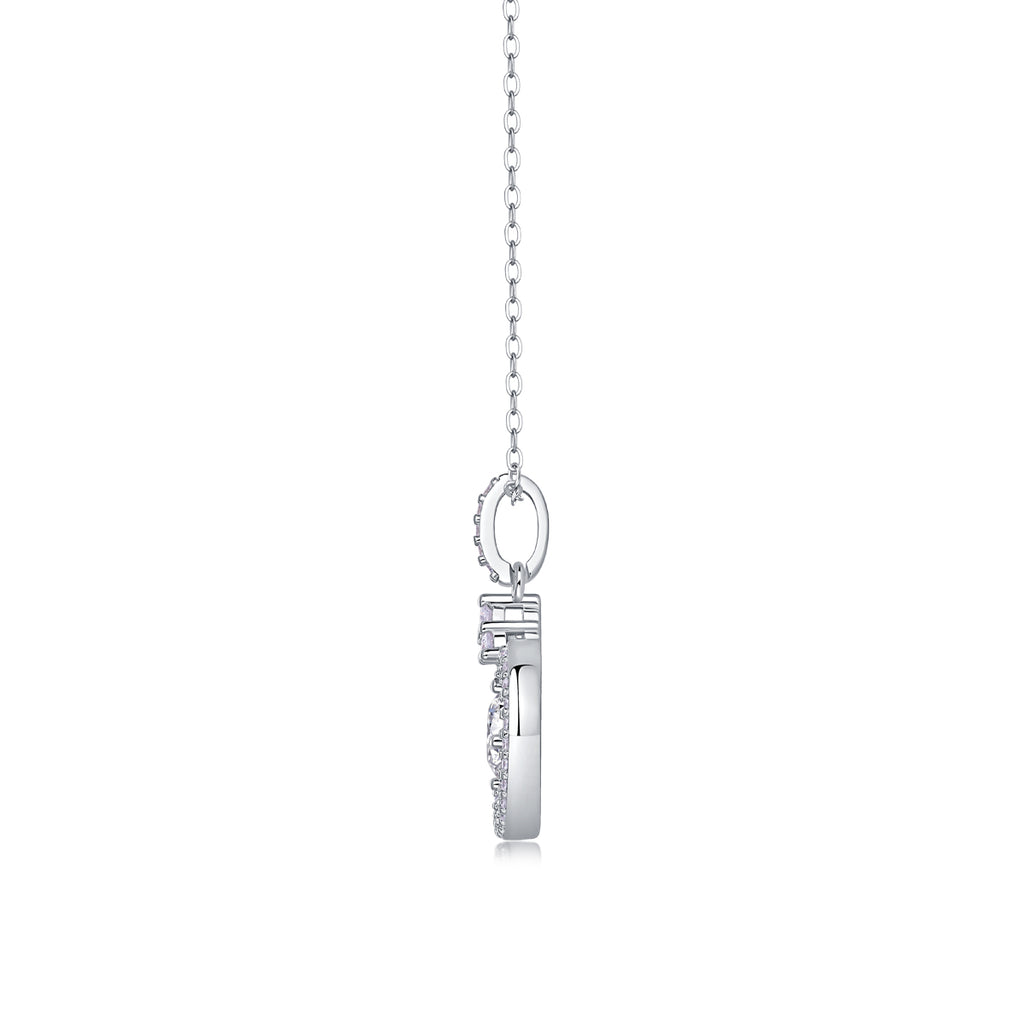 Love Ring - A Fashionable And Light Luxury Jewelry Pendant Necklace Set With Top-quality Moissanite, S925 Silver Plated Platinum