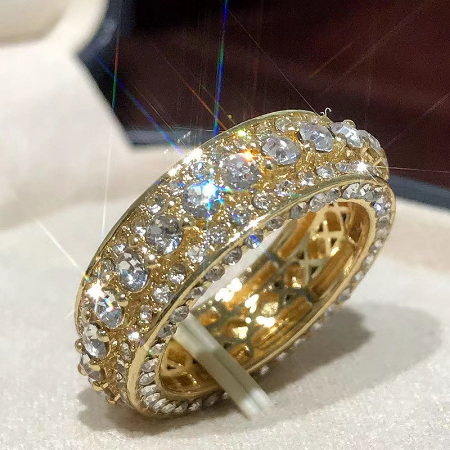 Womens Fashion Gold Alloy Luxury Ring