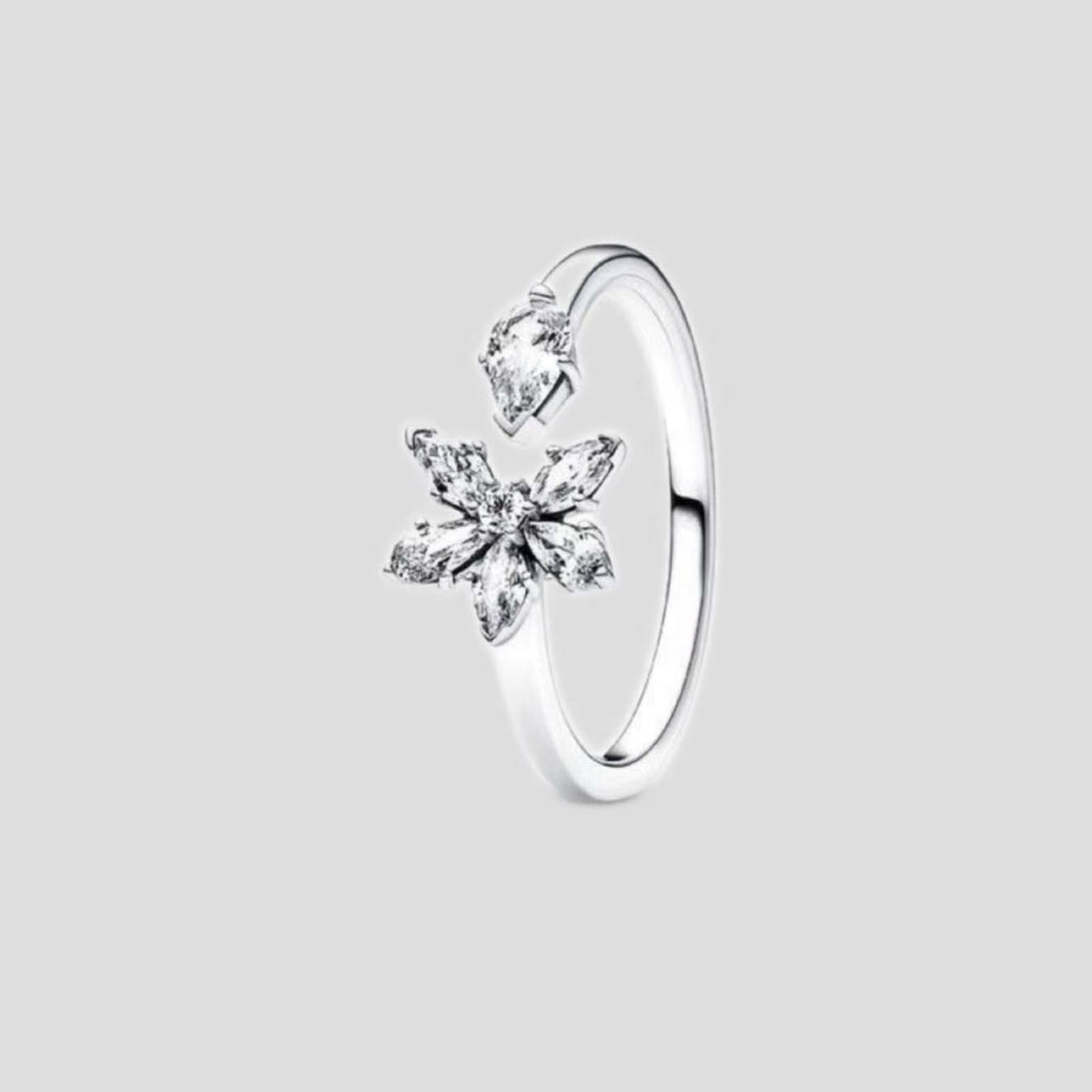 Fashionable Waterdrop-Encrusted Open Ring For Women