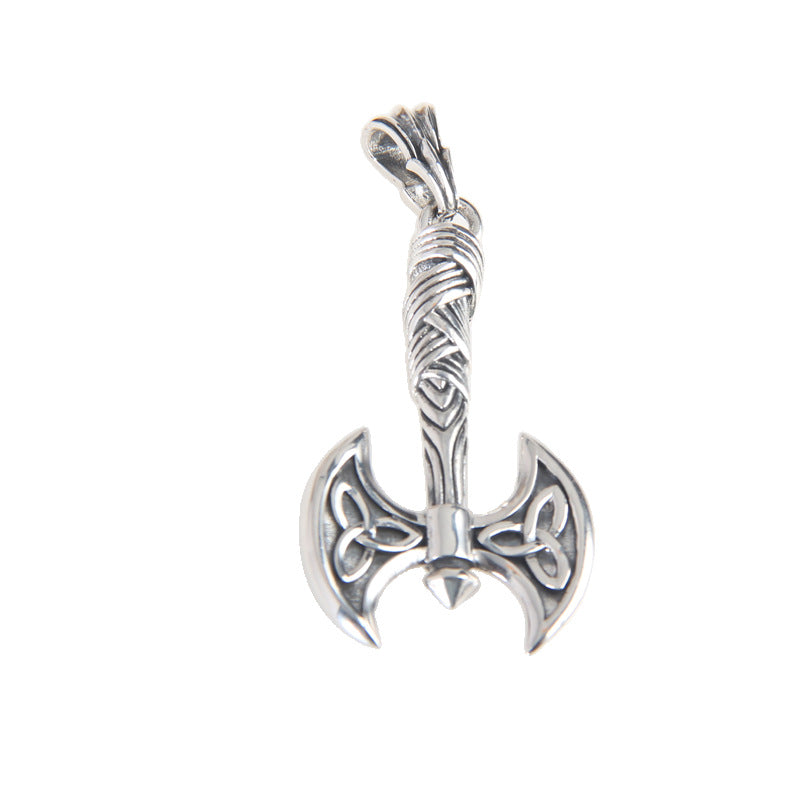 Pure Silver Viking Axe Pendant Unique Niche