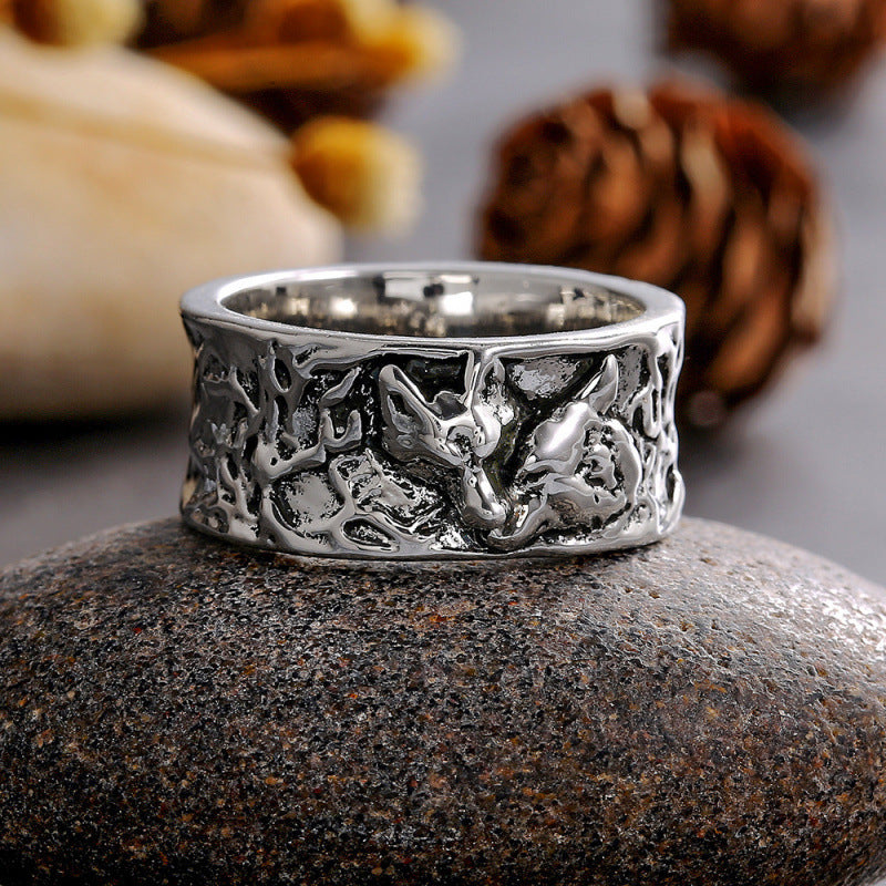 Retro-style Wolf-head Pattern Alloy Ring