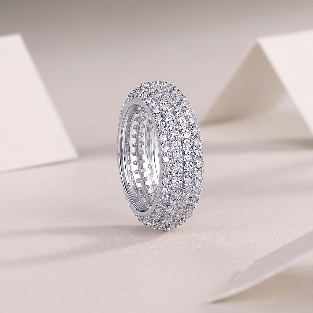The Ring - Set With Top-quality Moissanite S925 Silver And Platinum-plated Diamond Wedding Ring Can Be Inspected With A Diamond Pen