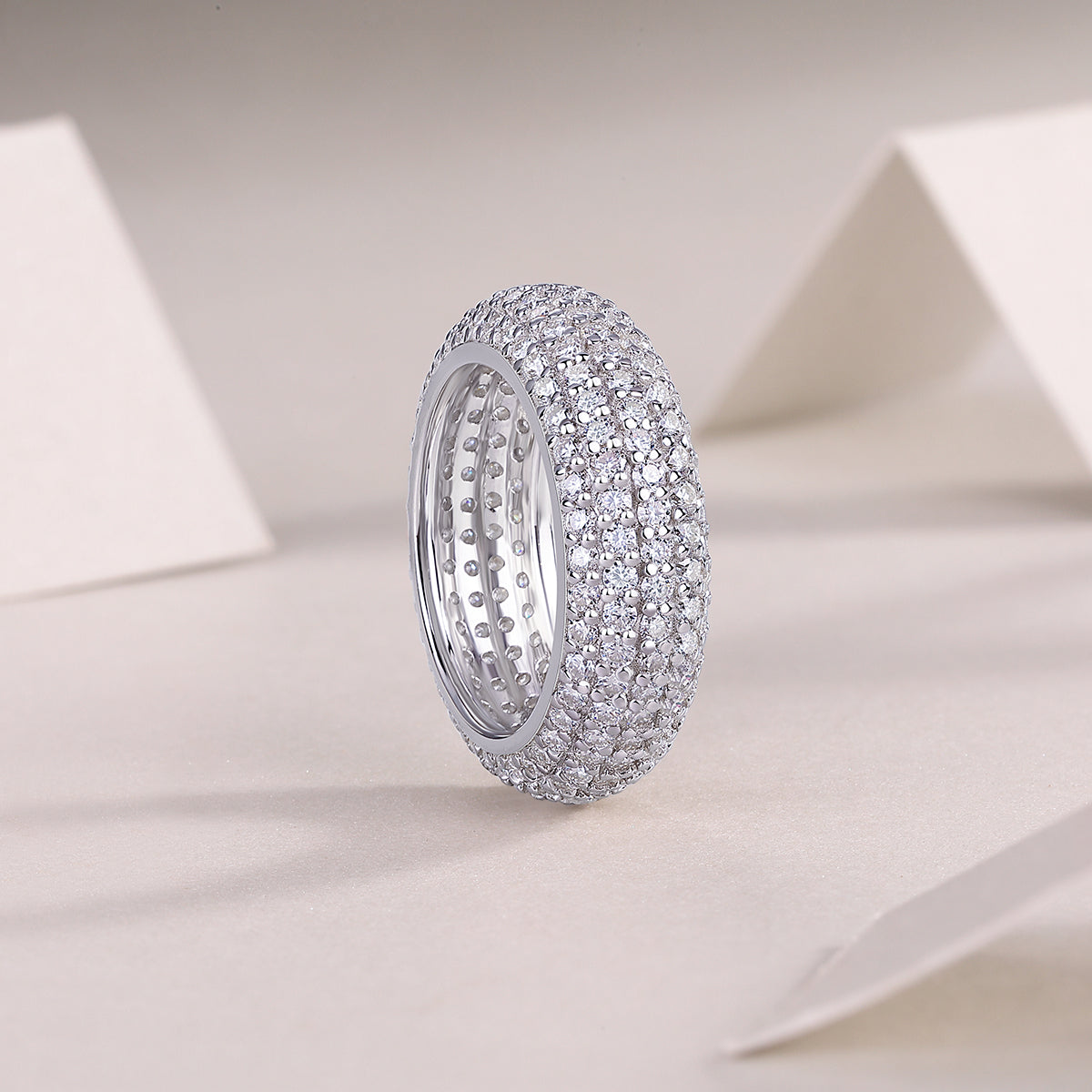 The Ring - Set With Top-quality Moissanite S925 Silver And Platinum-plated Diamond Wedding Ring Can Be Inspected With A Diamond Pen
