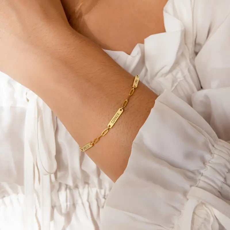 Personalized Letter Name Bracelet Stainless Steel Bangle With Customizable Names