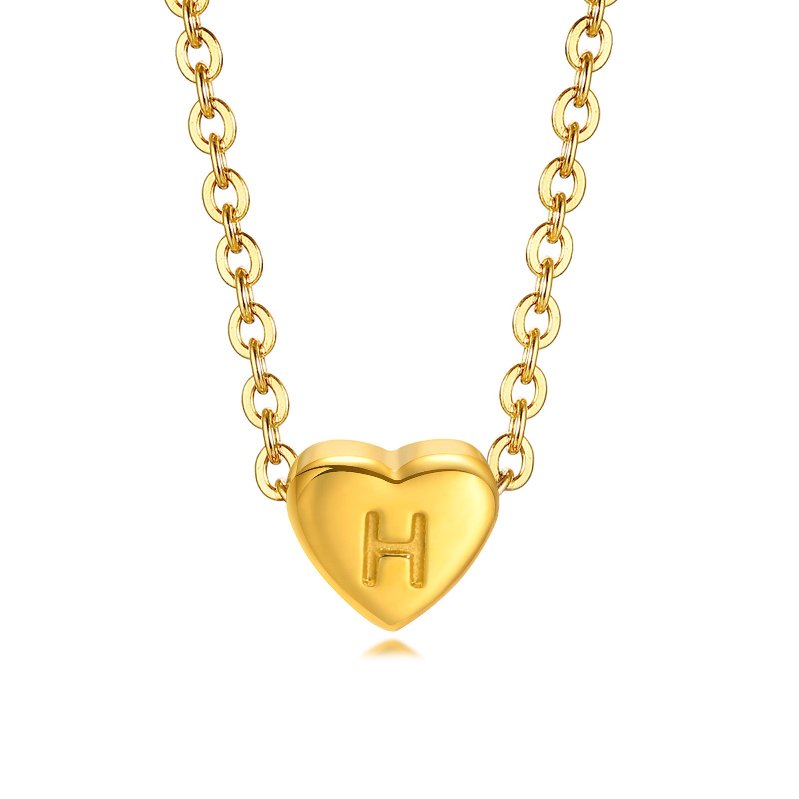 Stainless Steel 26-letter Heart Necklace