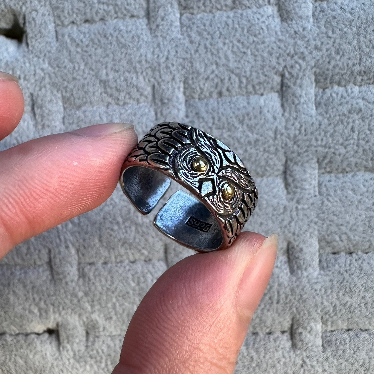 Vintage Vintage Men's Niche Adjustable Ring With An Open Mouth