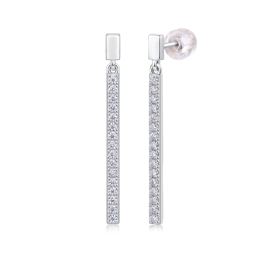 Dynamic - Earrings Set With Top-quality Moissanite S925, Silver And Platinum-plated Stud Earrings, A Fashionable And Trendy Accessory That Can Be Tested With A Diamond Pen