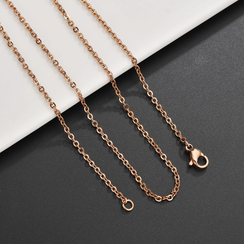 18k Gold O-link Pendant With 304 Stainless Steel Cross Chain Multiple Sizes Available In Mixed Wholesale Quantities