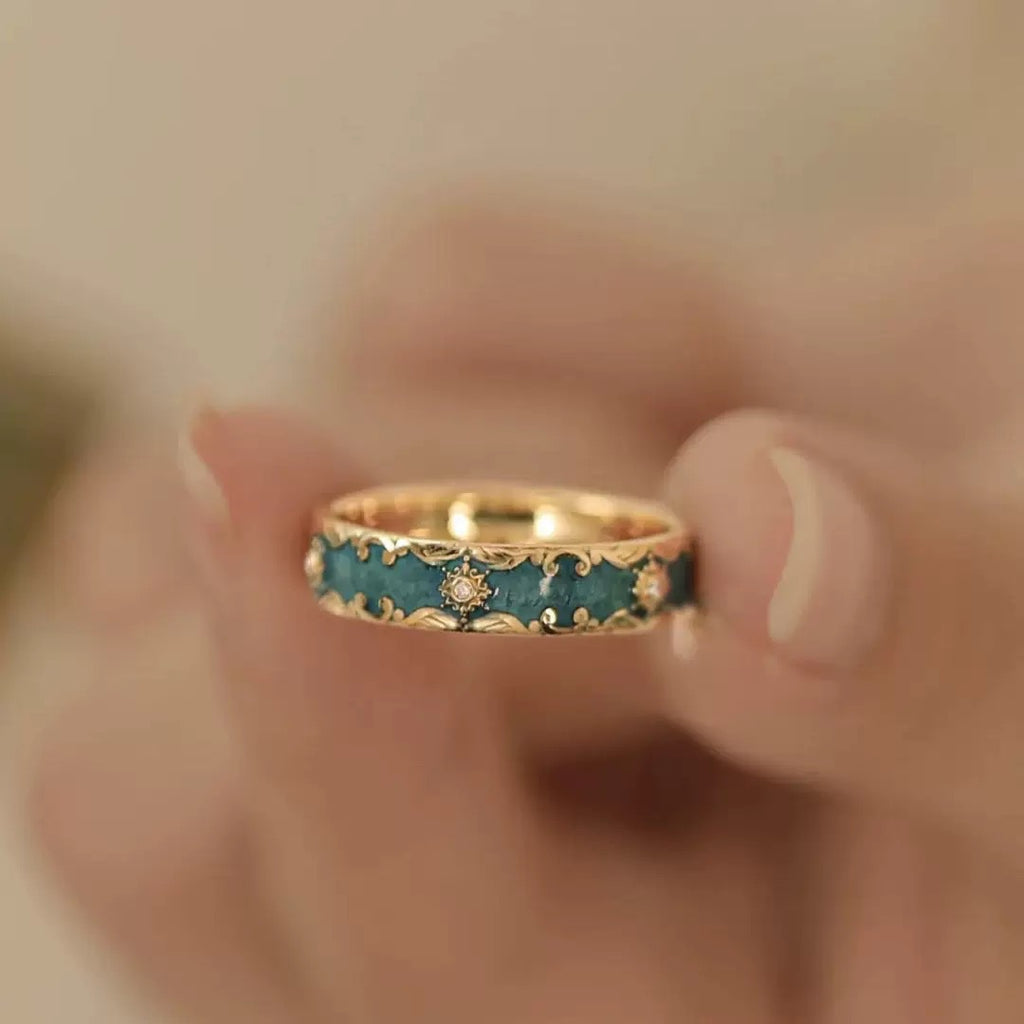 Enamel Craftsmanship Exquisite And Delicate Floral Design Ethereal And Fairy-like Ring