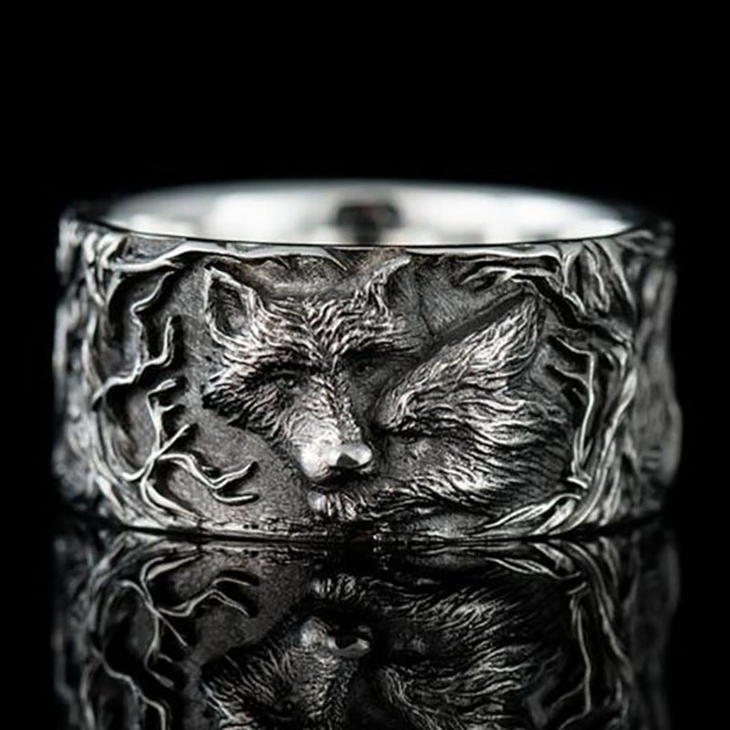 Retro-style Wolf-head Pattern Alloy Ring