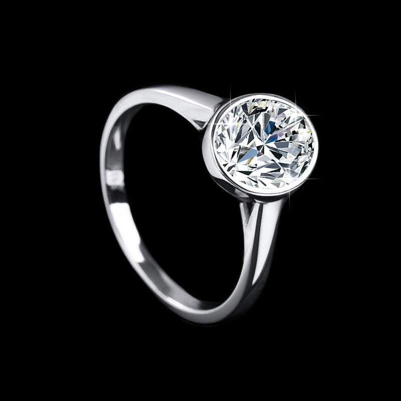 Mozanite And Diamond Ring For Women
