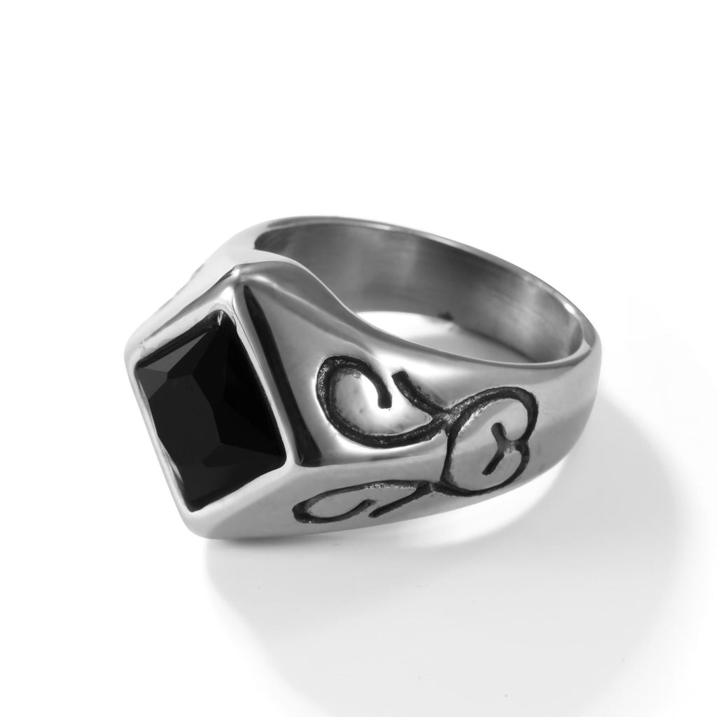 Square Personality Twisted Ring Titanium Steel Jewelry