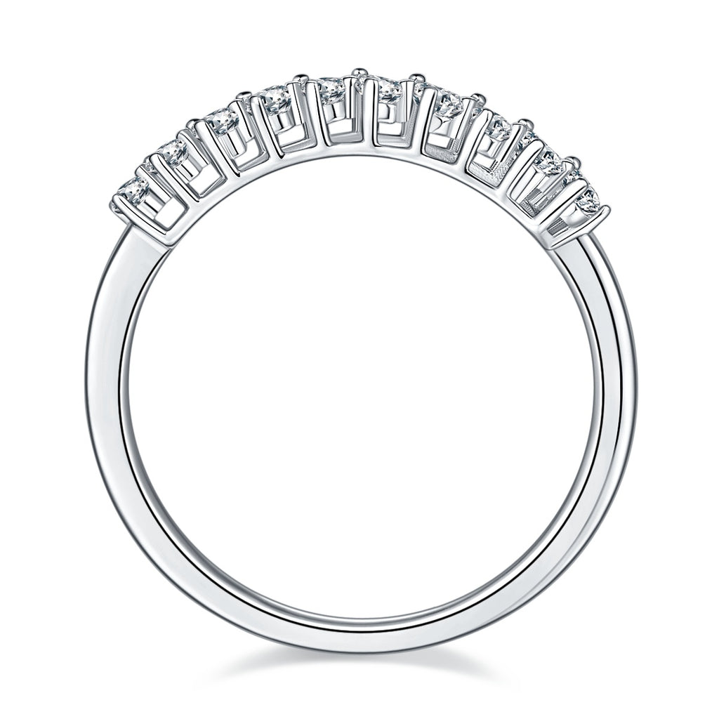 A Luxurious And Fashionable Light Luxury Jewelry Silver Ring Set With Top-quality Moissanite, S925 Silver Plated With Platinum
