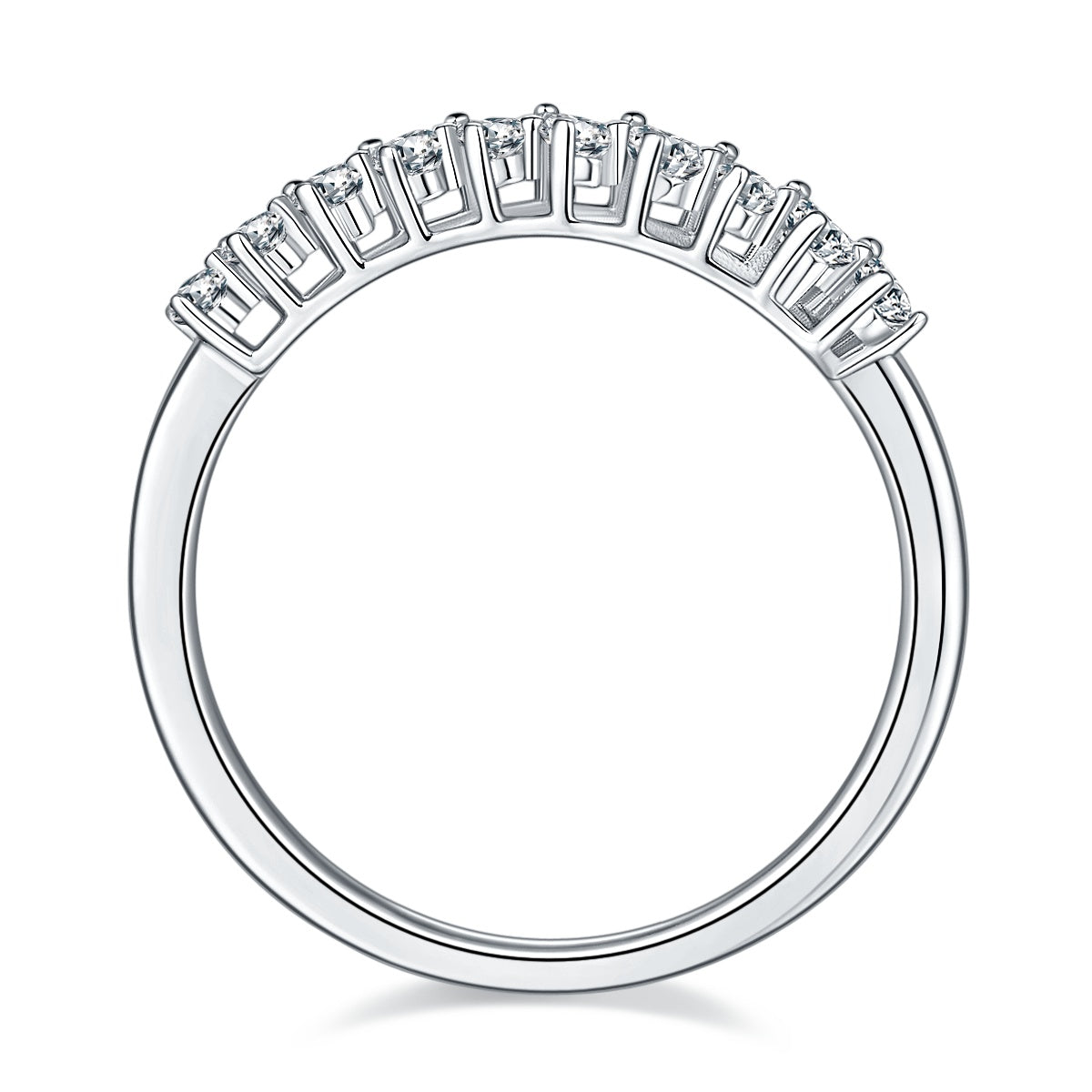 A Luxurious And Fashionable Light Luxury Jewelry Silver Ring Set With Top-quality Moissanite, S925 Silver Plated With Platinum