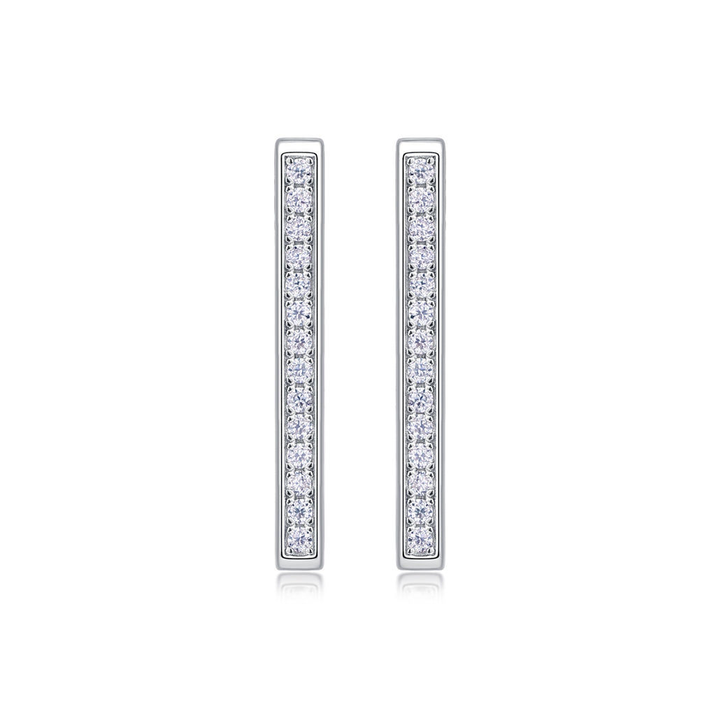 Brave-Top-quality Moissanite S925 Silver And Platinum-plated Stud Earrings, A Fashionable And Trendy Accessory, Can Be Tested With A Diamond Pen