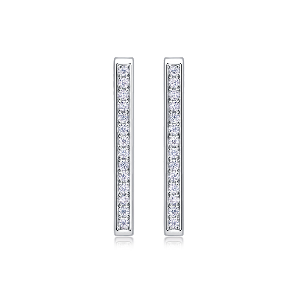 Brave-Top-quality Moissanite S925 Silver And Platinum-plated Stud Earrings, A Fashionable And Trendy Accessory, Can Be Tested With A Diamond Pen
