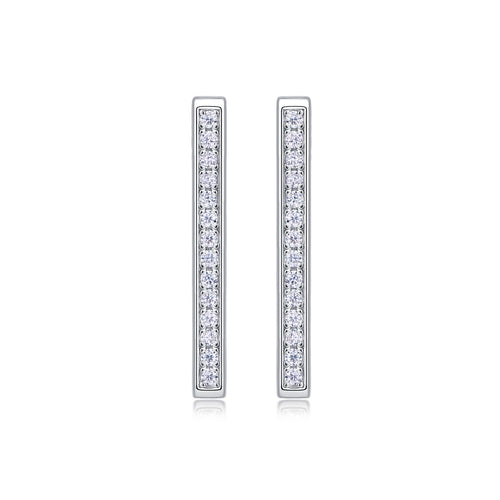 Brave-Top-quality Moissanite S925 Silver And Platinum-plated Stud Earrings, A Fashionable And Trendy Accessory, Can Be Tested With A Diamond Pen