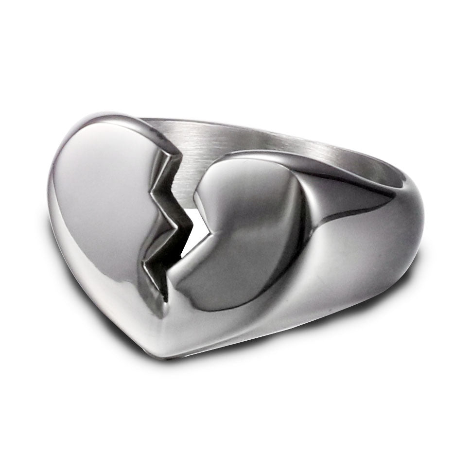 European And American Fashion Heart-shaped Titanium Steel Ring