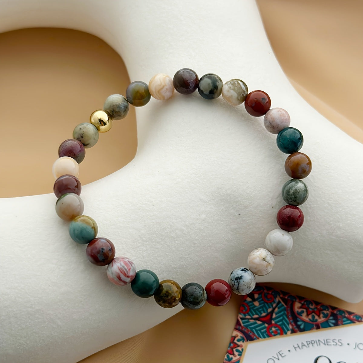 Multi-color Natural Stone Bead Bracelet For Women
