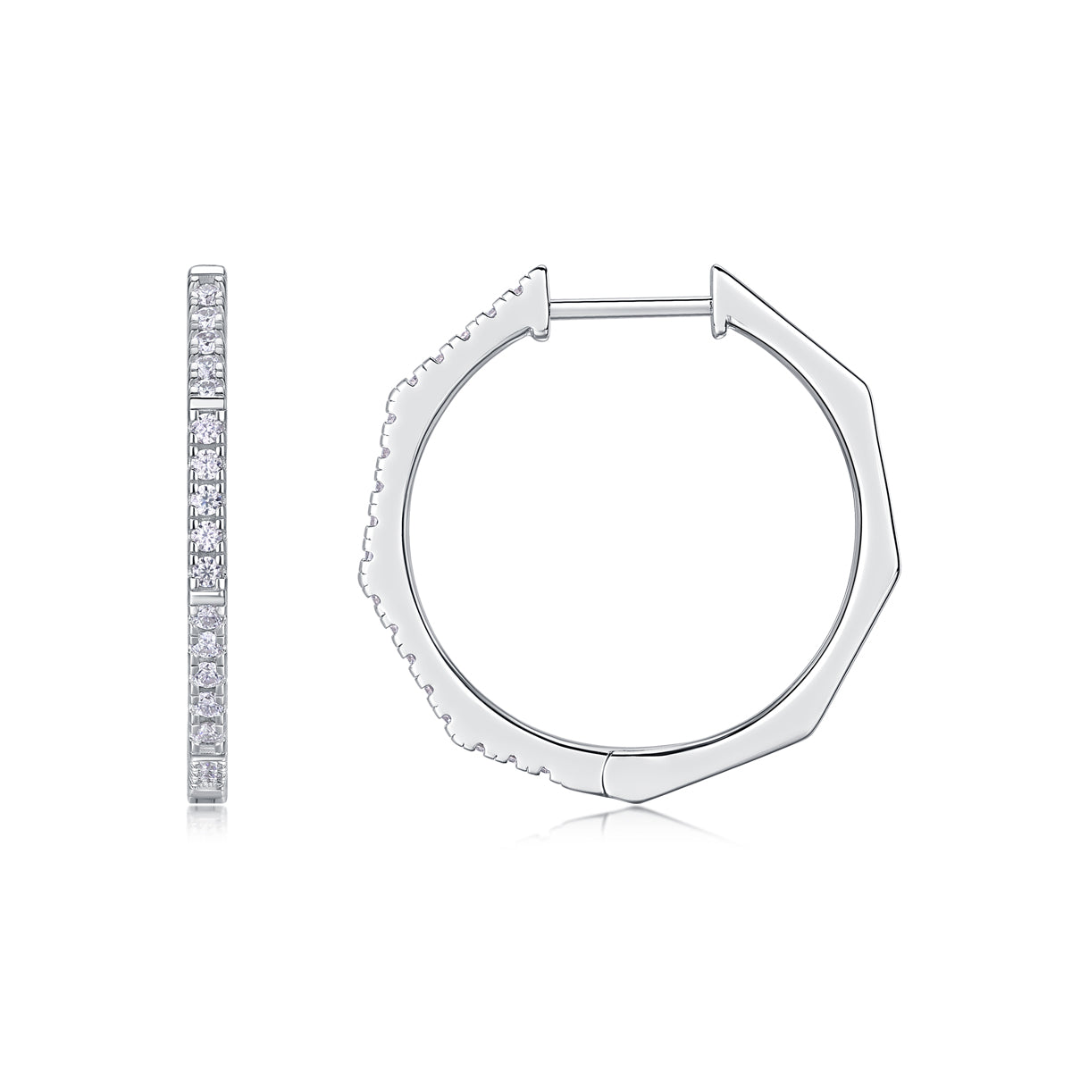 Moden Star Ring - Set With Top-quality Moissanite S925 Silver And Platinum-plated Stud Earrings, A Fashionable And Trendy Accessory That Can Be Tested With A Diamond Pen