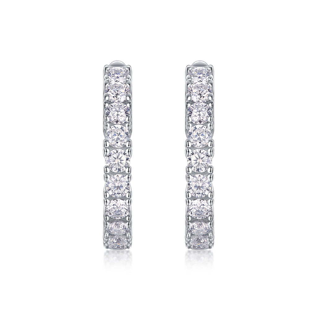Modern Guide - Premium Moissanite Luxury Fashion Light Luxury Jewelry Silver Stud Earrings S925 Silver Plated Platinum