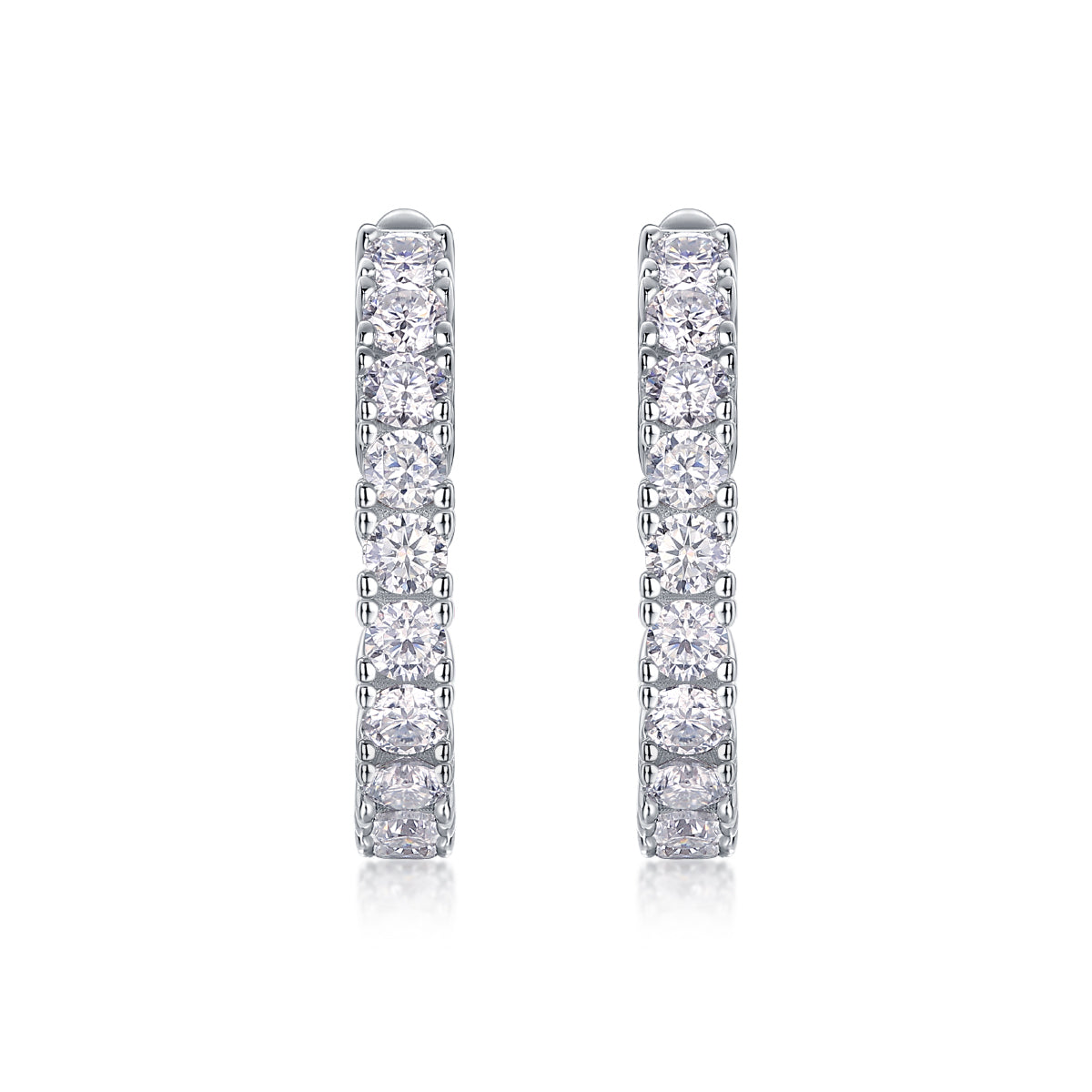 Modern Guide - Premium Moissanite Luxury Fashion Light Luxury Jewelry Silver Stud Earrings S925 Silver Plated Platinum