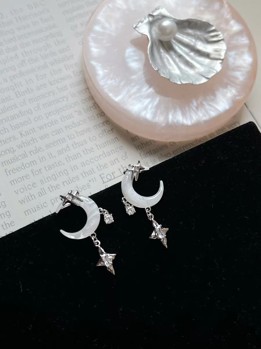 Asymmetrical Wrapped Star And Moon Earrings For Women