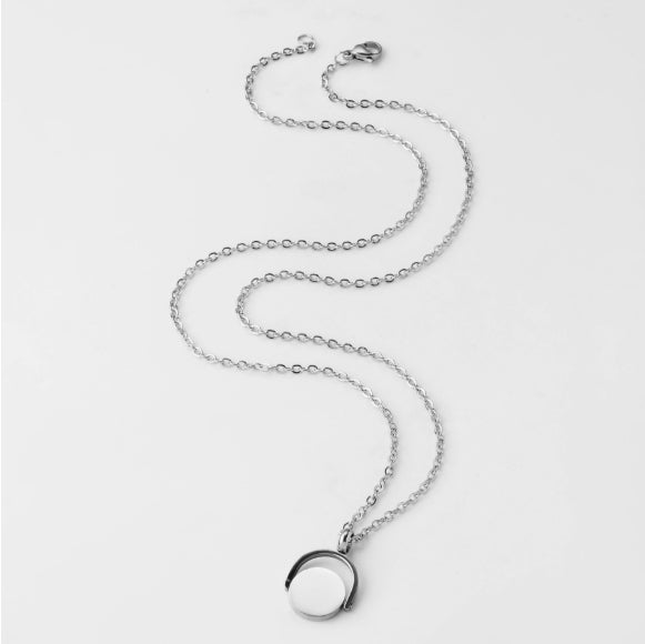 Round Ring Necklace With Engraved Pet Photo