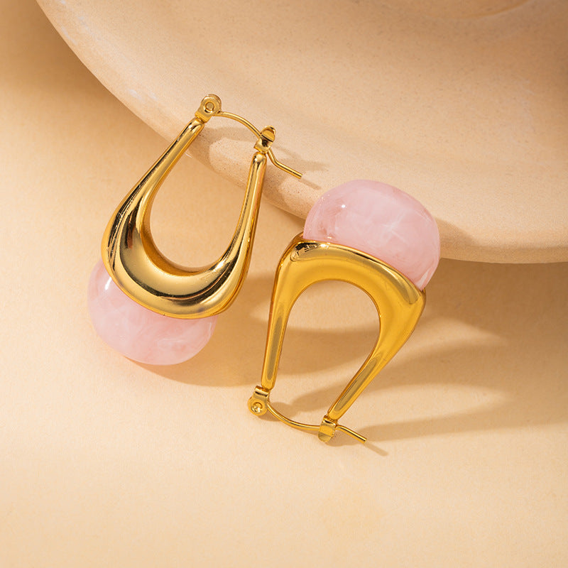French Style Personalized Glossy Transparent Water Drop Earrings