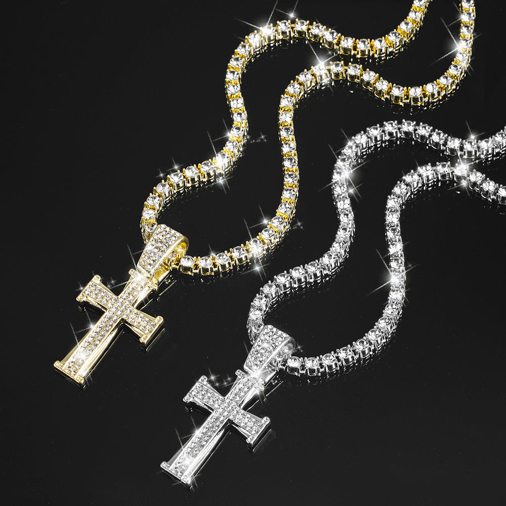 Hip-Hop Cross Necklace Personalized Zinc Alloy Design