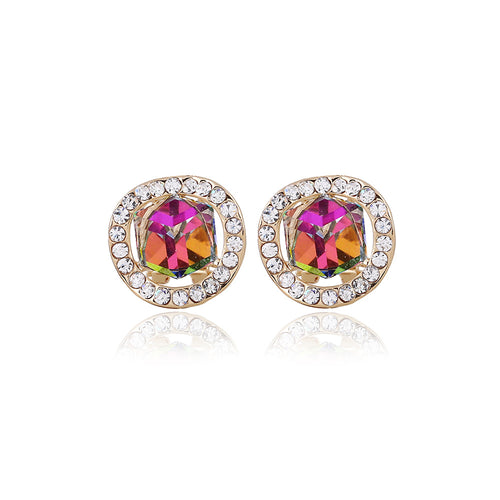 Bridal Necklace, earrings set, crystal jewelry, color gold, Korean pendant, new promotion, factory direct sales