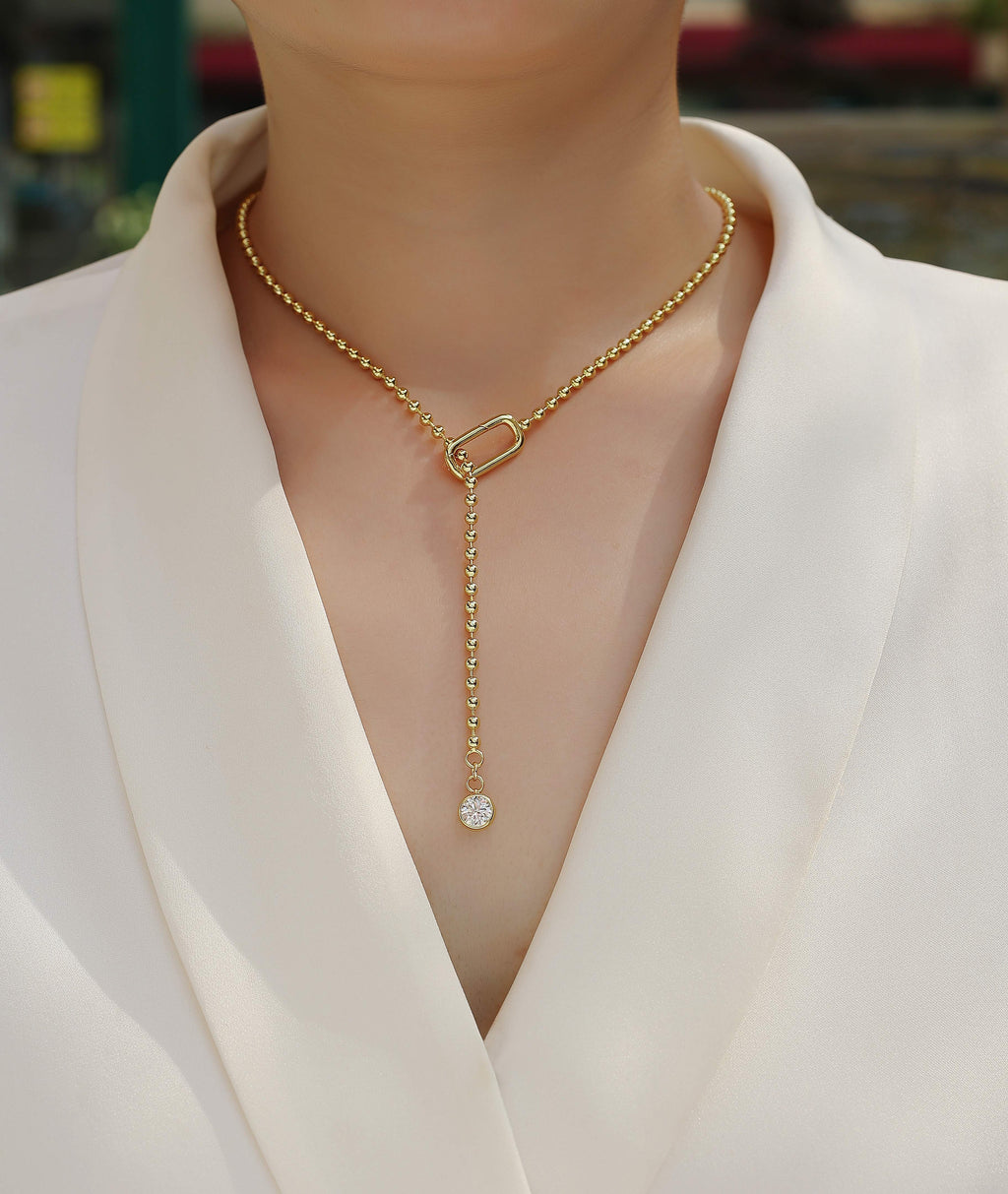 Tassel - Set With Top-quality Moissanite S925 Silver And Gold-plated Necklace Pendant, A Fashionable And Trendy Accessory That Can Be Tested With A Diamond Pen