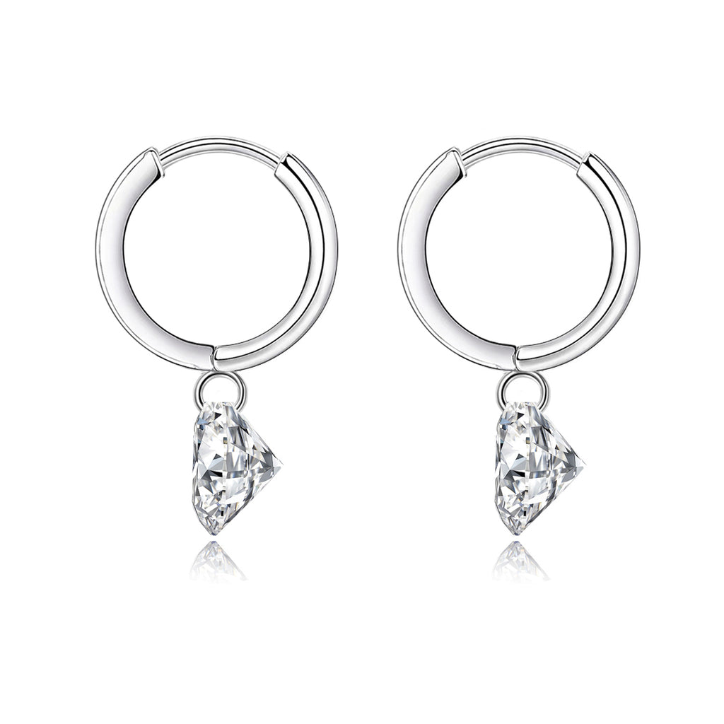 Top-quality Moissanite Luxury And Fashionable Light Luxury Jewelry Silver Stud Earrings S925 Silver Plated Platinum