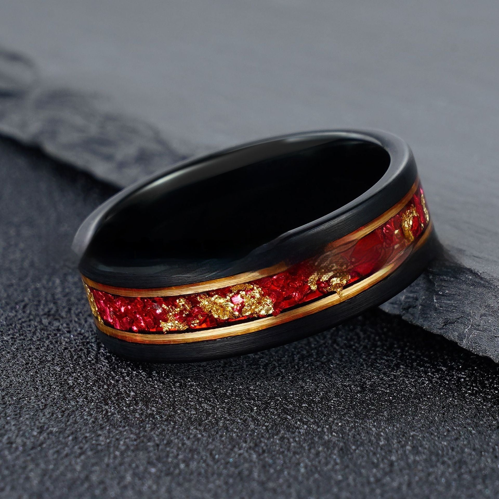 Mens Fashionable Vintage Rose Gold Ring