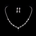 The supply of Bridal Necklace Earrings two sets of simple Rhinestone Suit Wedding Dress Accessories 425
