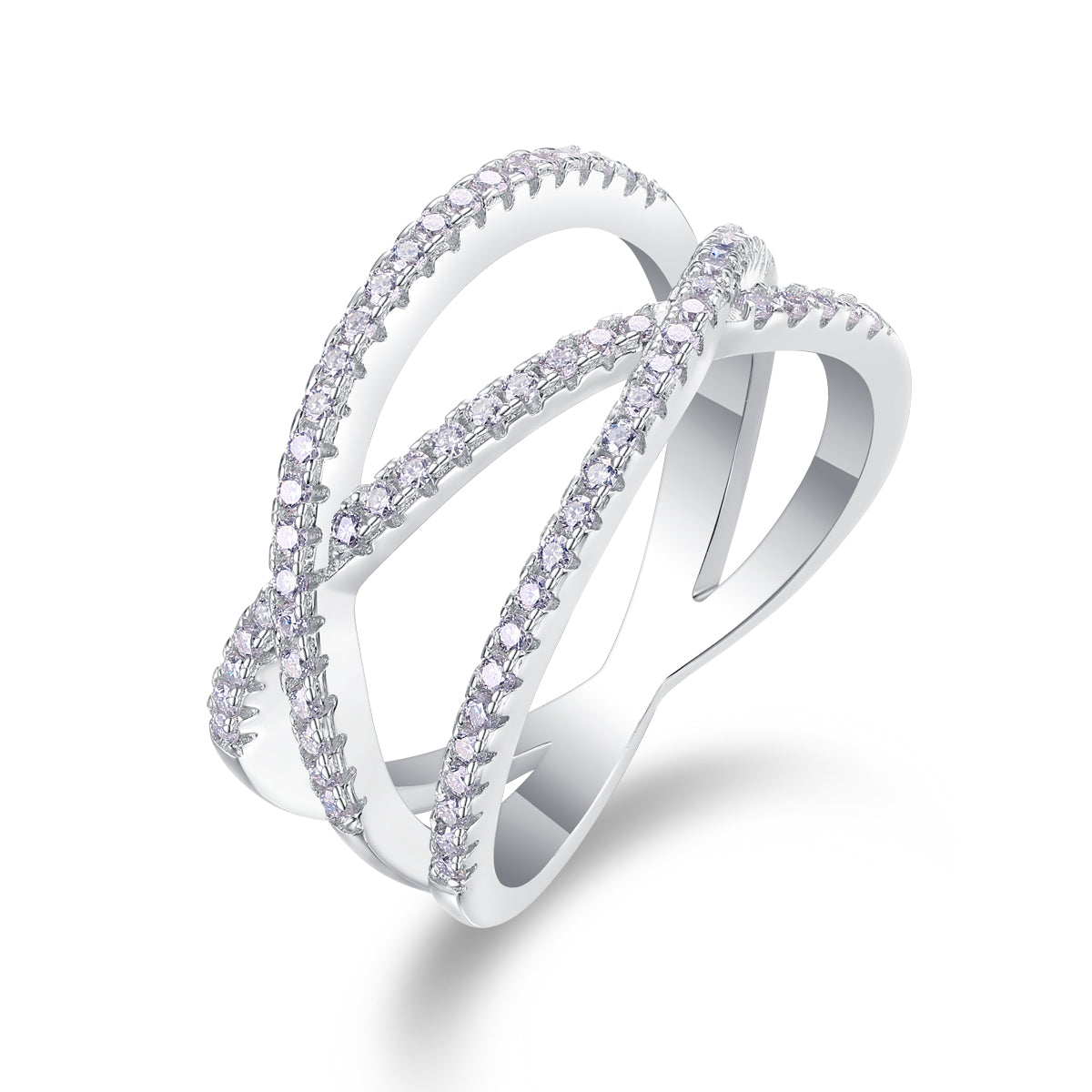 Fate Cross - A Wedding Ring Set With Top-quality Moissanite S925 Silver And Platinum-plated Diamond Can Be Tested With A Diamond Pen