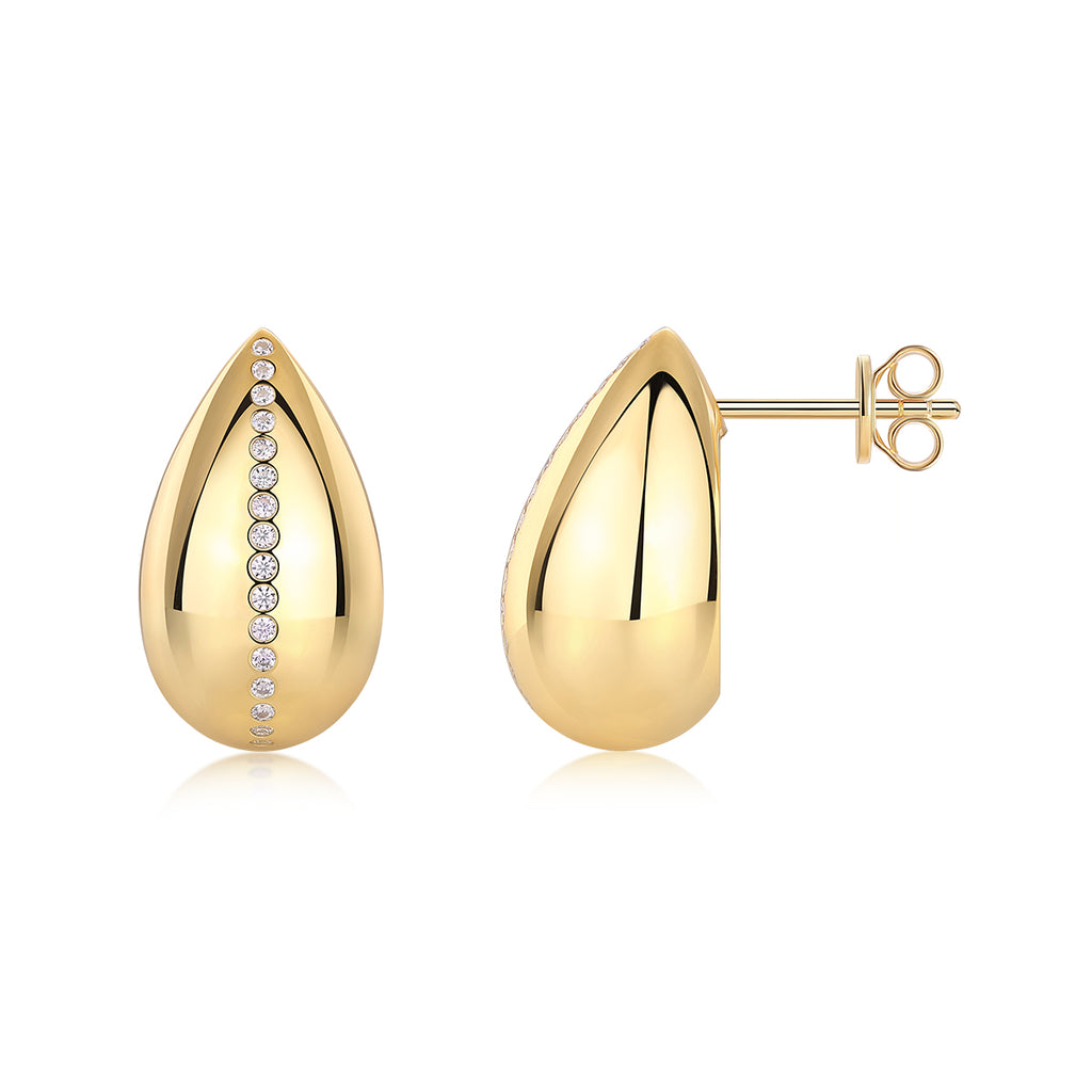 Light And Shadow Water Drop - Premium Moissanite Luxury And Fashionable Light Luxury Jewelry Silver Stud Earrings S925 Silver Electroplated Gold