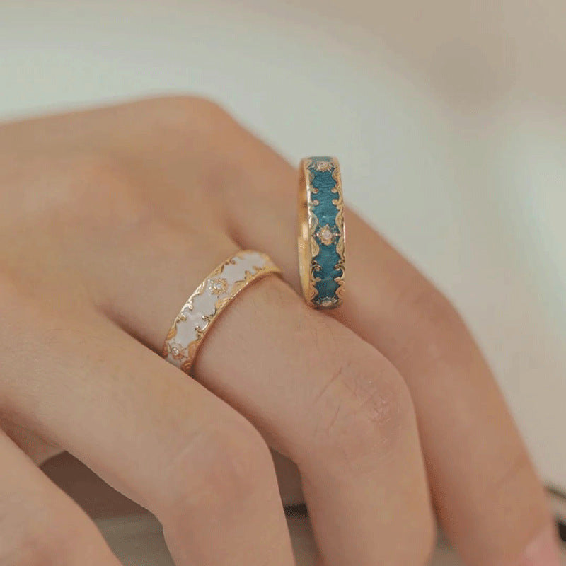Enamel Craftsmanship Exquisite And Delicate Floral Design Ethereal And Fairy-like Ring