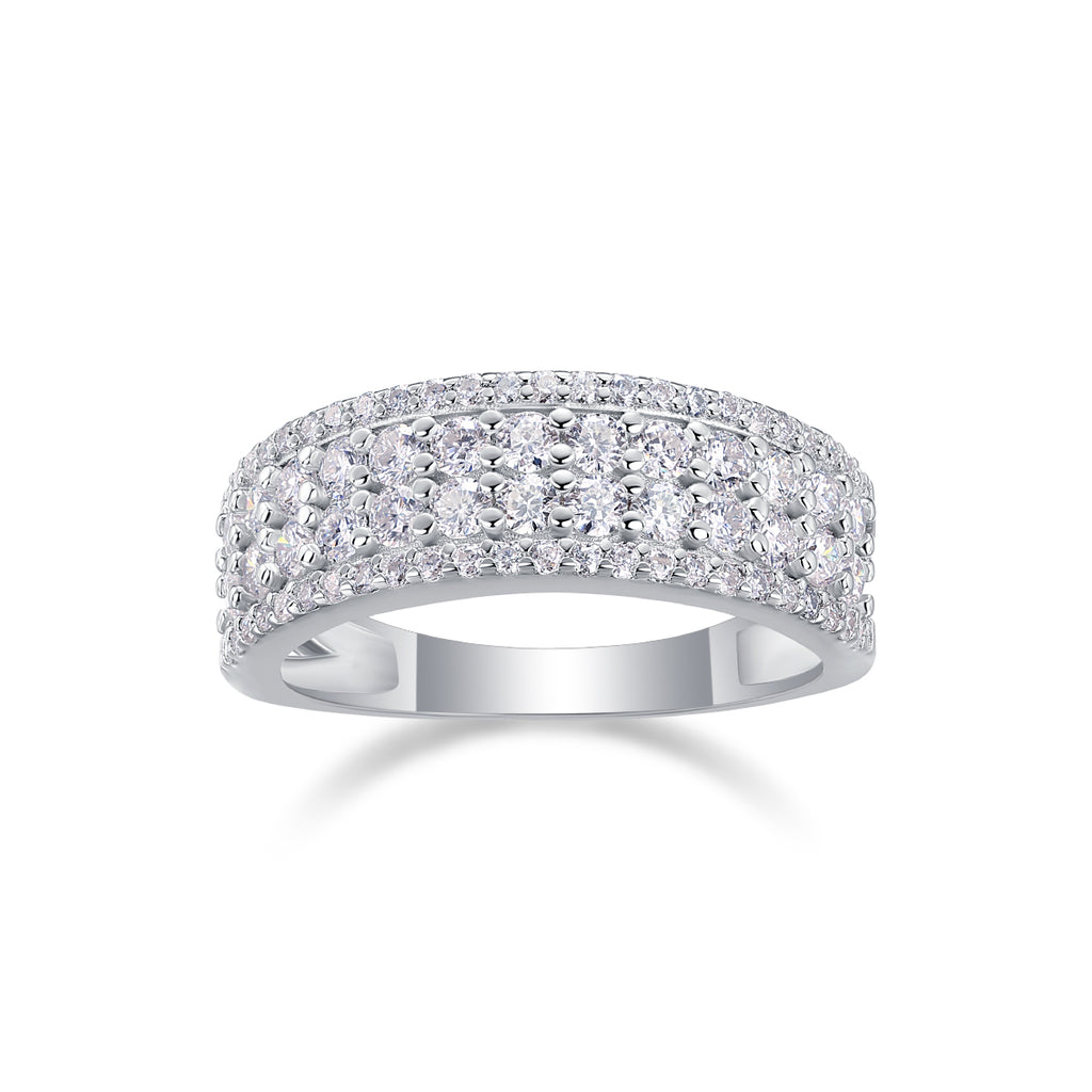 A Turn Of Luck - A Wedding Ring Set With Top-quality Moissanite S925 Silver And Platinum-plated Diamond Can Be Tested With A Diamond Pen