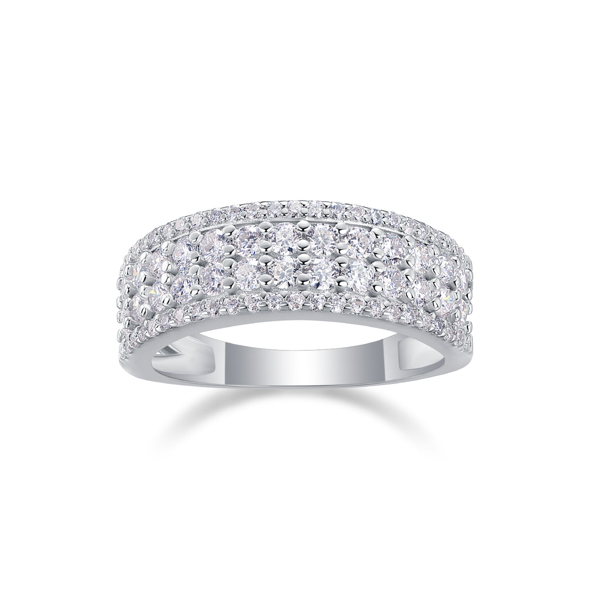 A Turn Of Luck - A Wedding Ring Set With Top-quality Moissanite S925 Silver And Platinum-plated Diamond Can Be Tested With A Diamond Pen