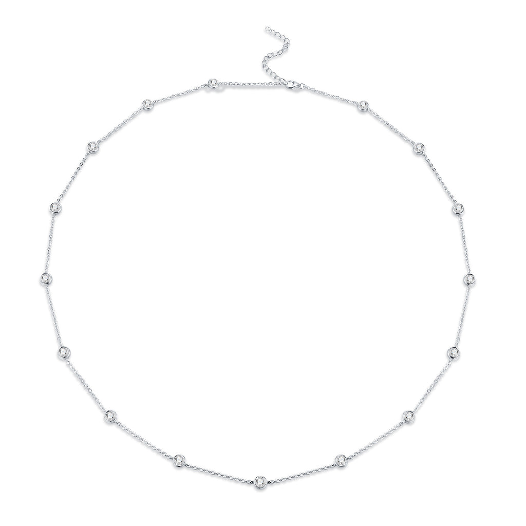 Silver Moissanite Minimalist Design Light-luxury Tassel Clavicle Necklace