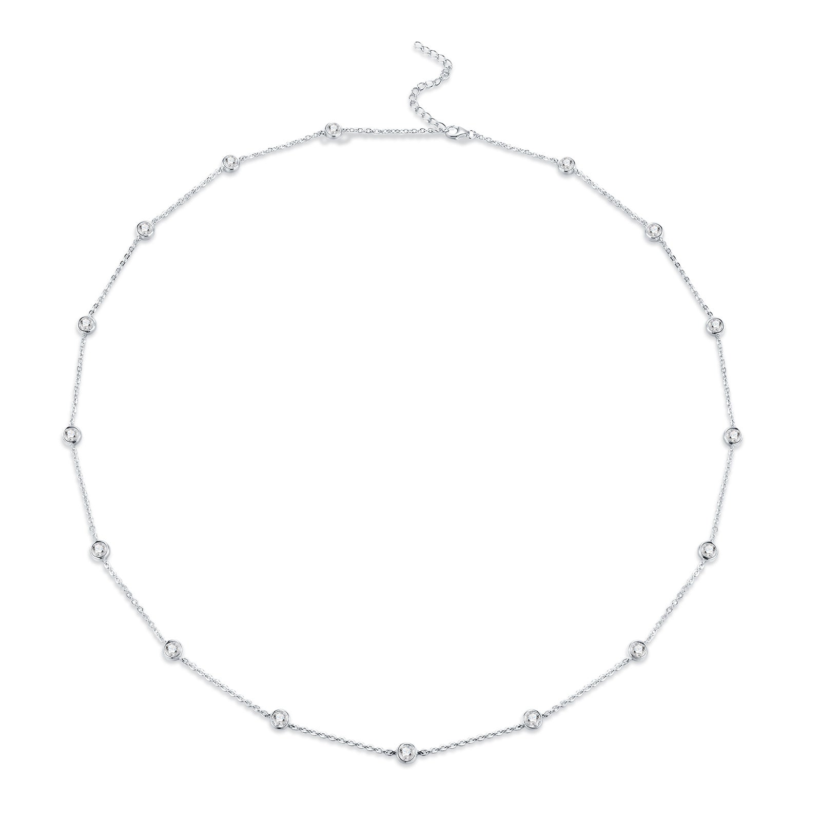 Silver Moissanite Minimalist Design Light-luxury Tassel Clavicle Necklace